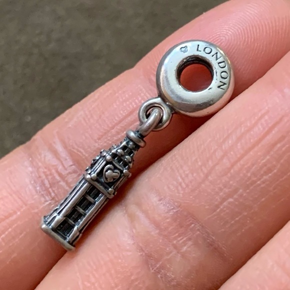 Retired Pandora Big Ben United Kingdom National Icon Bead Charm Sterling Silver - Picture 10 of 13